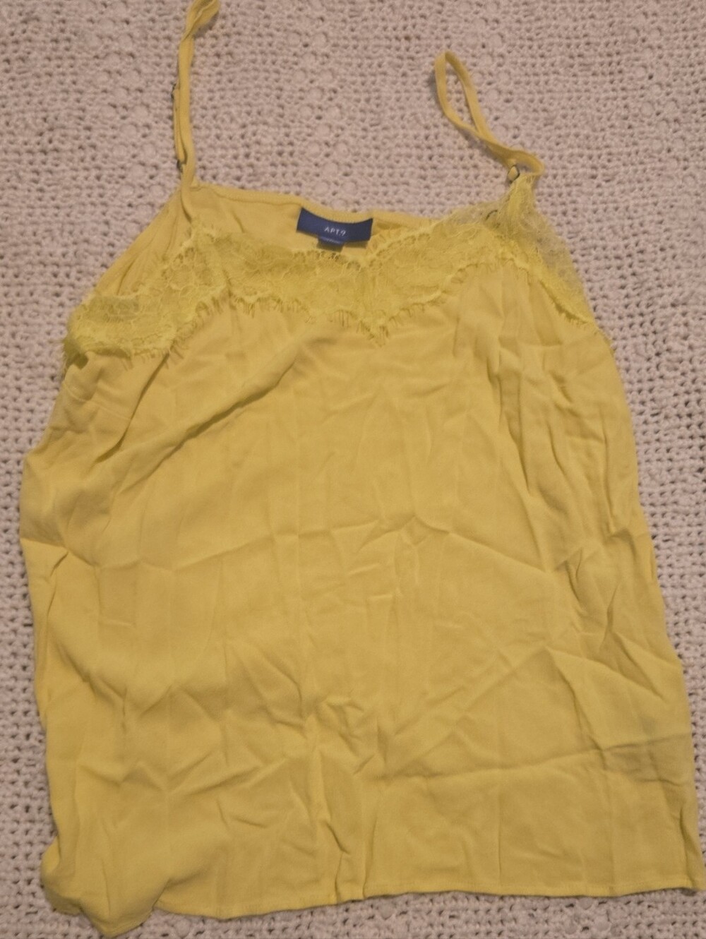 Apt. 9 Lemon Lace-Trim Silk Camisole